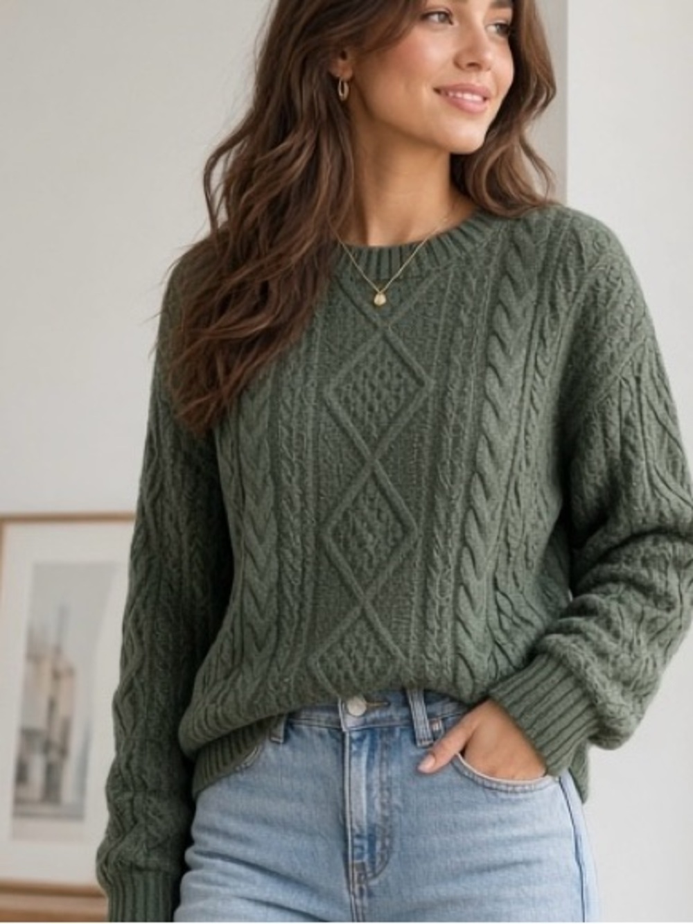 Aritzia Peggy Sweater in Green Size Large
